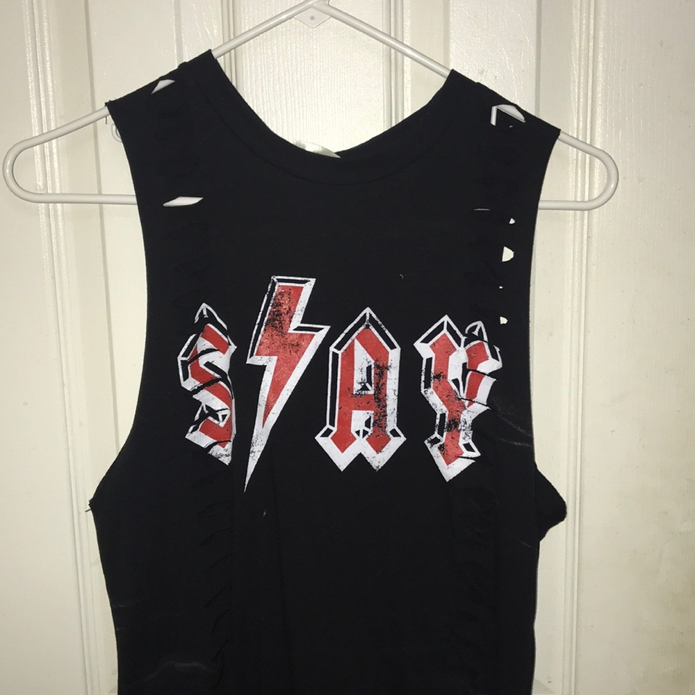 Black ripped tank top